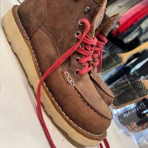 Danner Brown Leather Boots with Red Accents